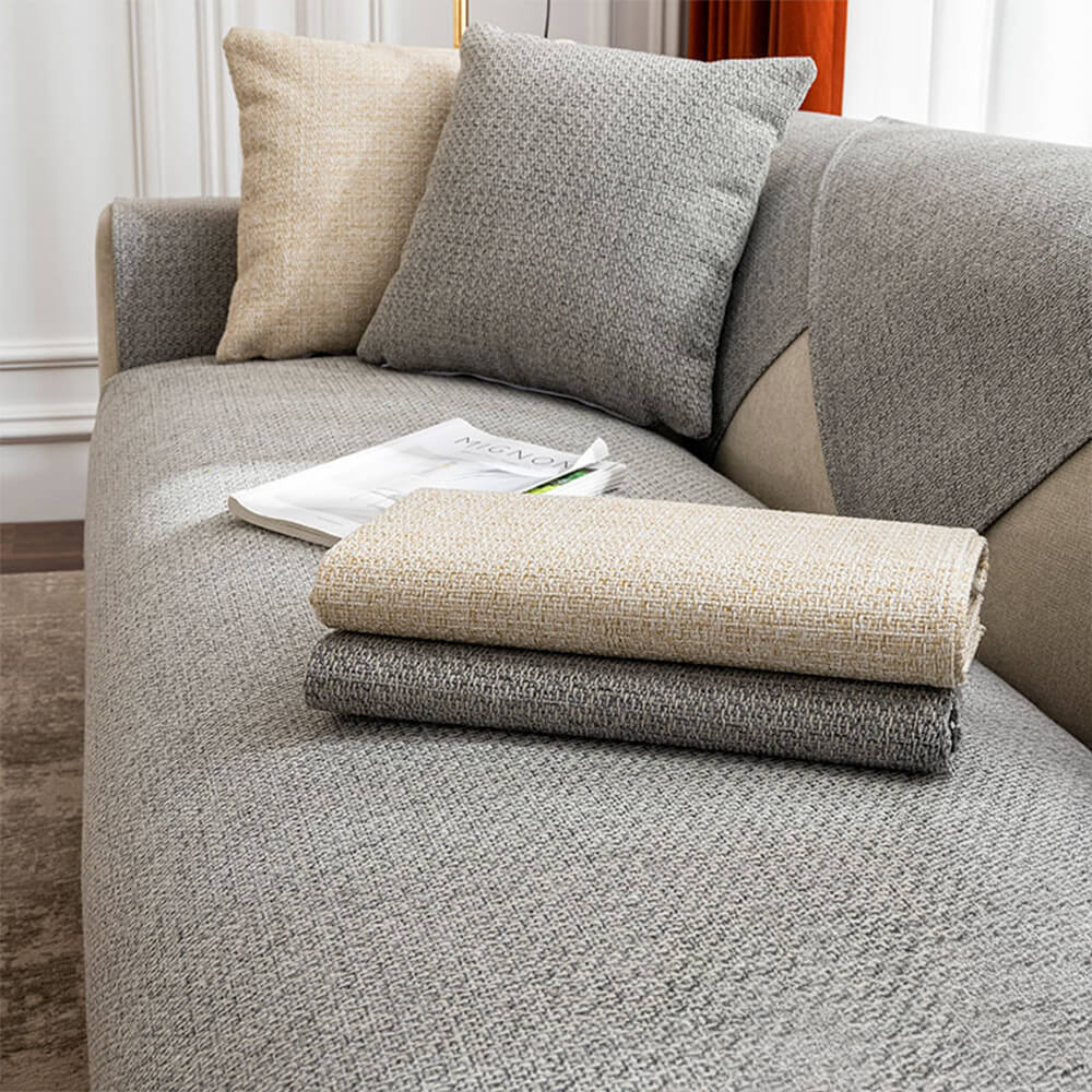 Minimalist Solid Colour Breathable Linen Couch Cover - Image 6