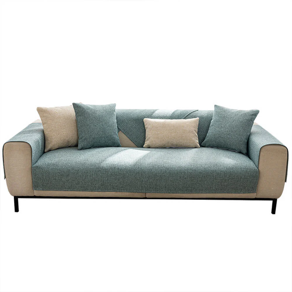 Minimalist Solid Colour Breathable Linen Couch Cover - Image 9