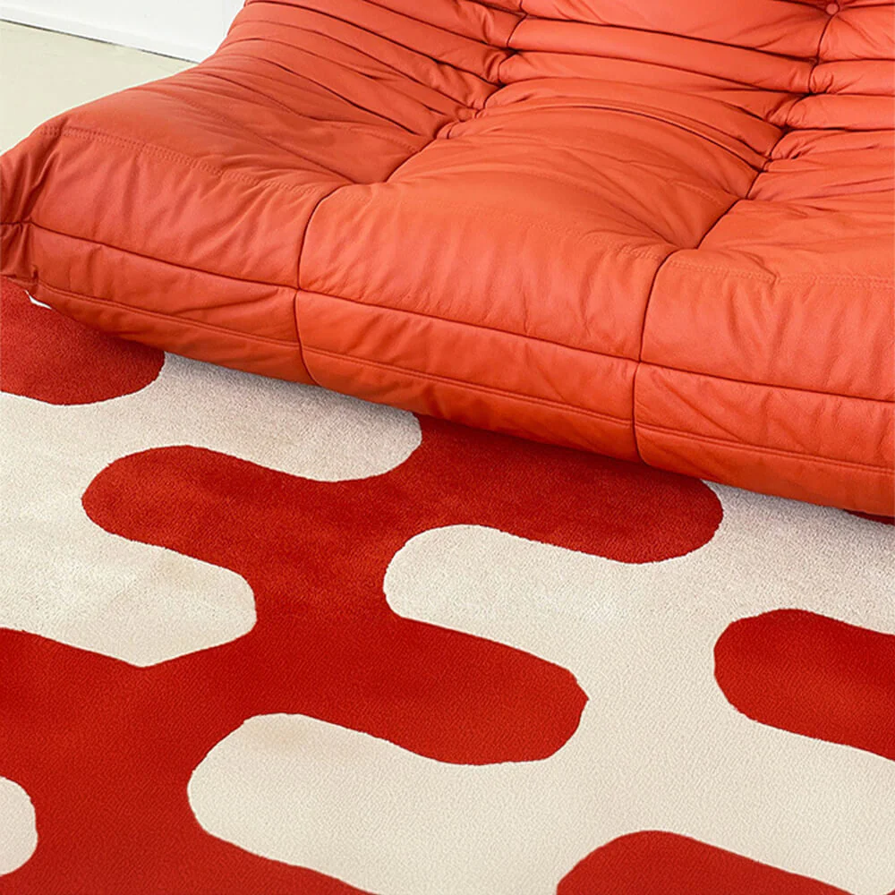 Modern Art Colour Block Faux Cashmere Rug - Image 3