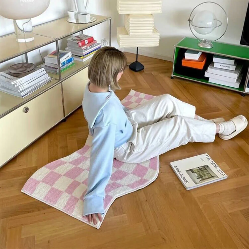 Modern Art Colour Block Faux Cashmere Rug - Image 5