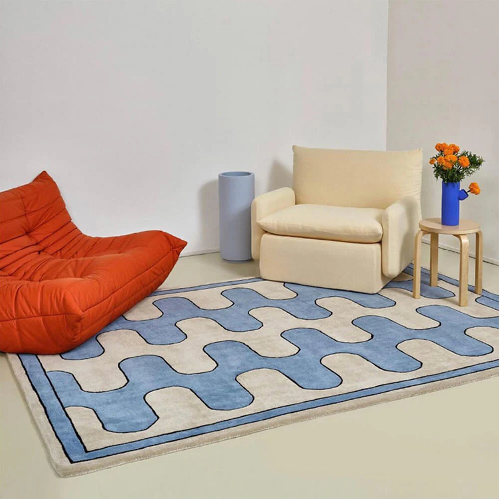 Modern Art Colour Block Faux Cashmere Rug - Image 7