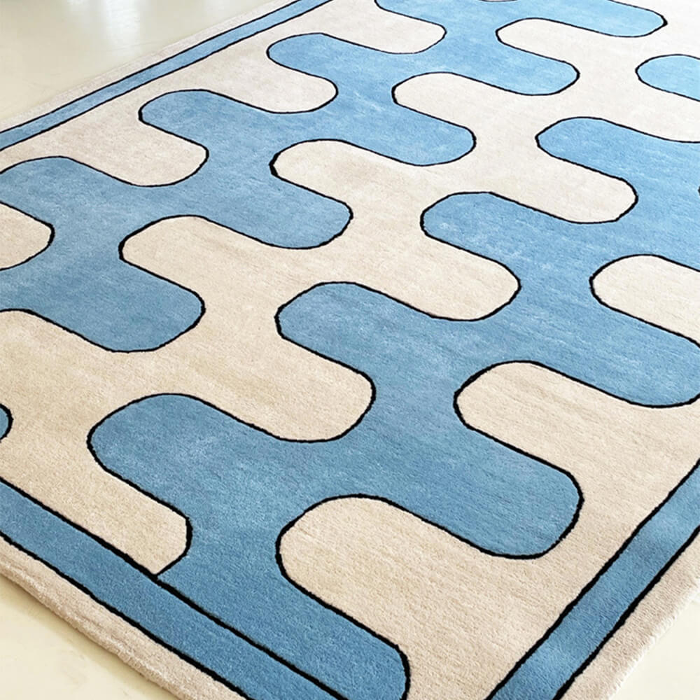Modern Art Colour Block Faux Cashmere Rug - Image 9