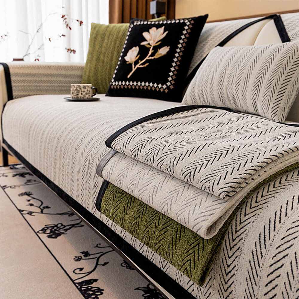 Modern Chenille Fabric Furniture Protection Anti-Scratch Non-Slip Couch Cover - Image 2