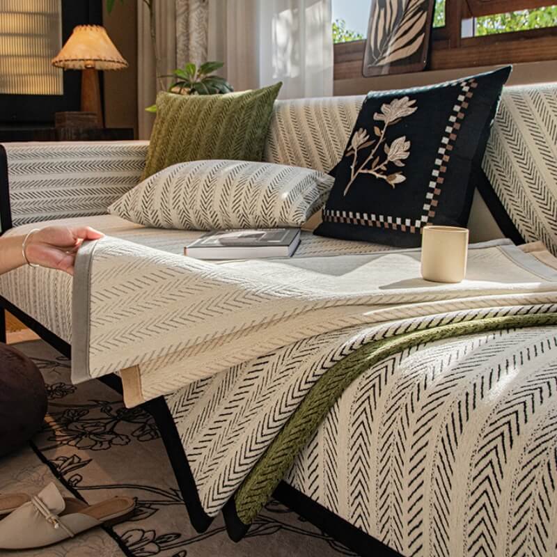 Modern Chenille Fabric Furniture Protection Anti-Scratch Non-Slip Couch Cover - Image 4