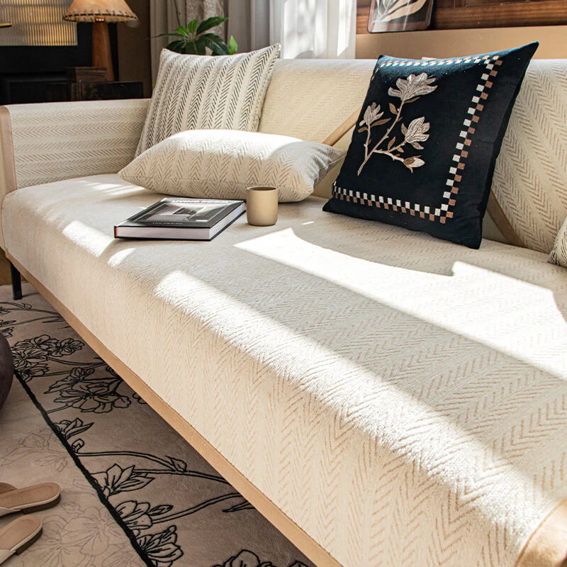 Modern Chenille Fabric Furniture Protection Anti-Scratch Non-Slip Couch Cover - Image 8