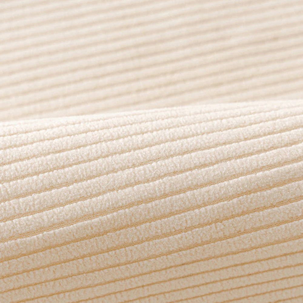 Modern Cream Vertical Stripes Fleece Couch Cover for All Seasons - Image 5