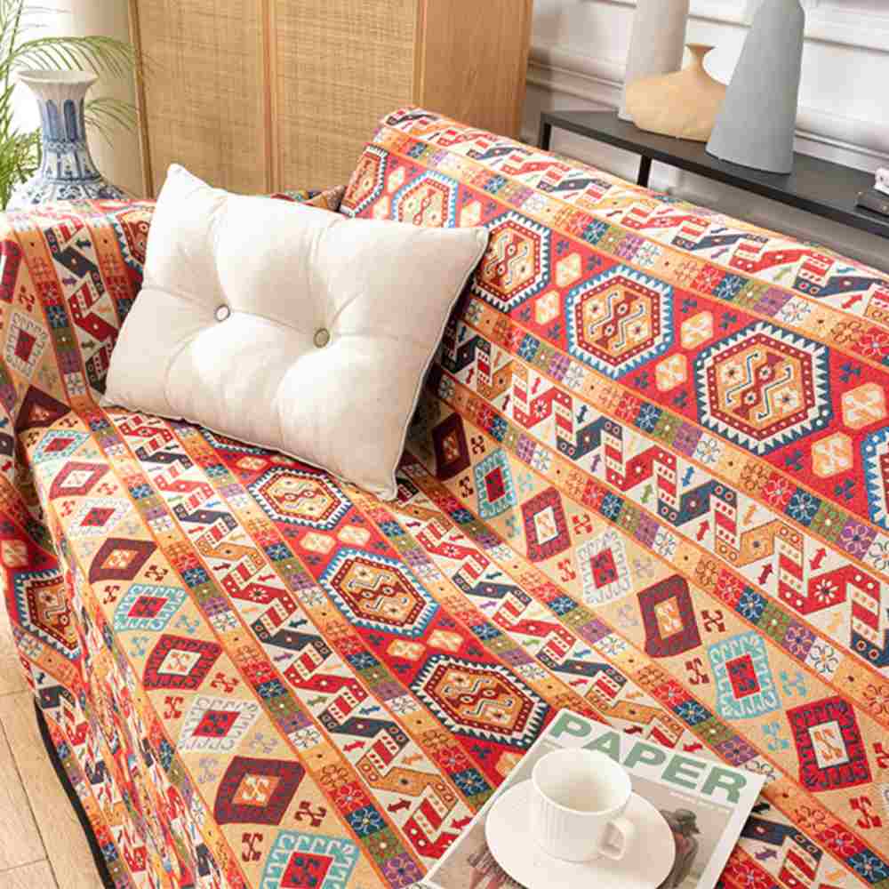 Moroccan Jacquard Multifunctional Throw Blanket Couch Cover - Image 10