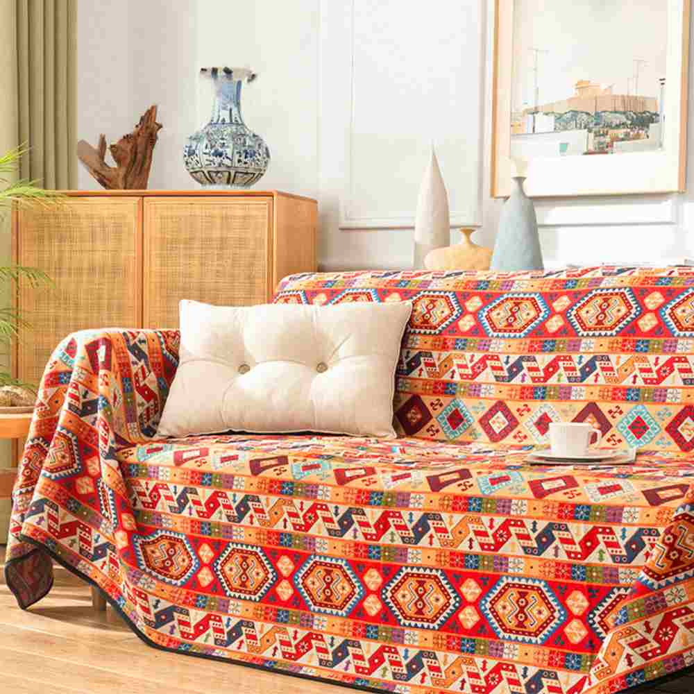 Moroccan Jacquard Multifunctional Throw Blanket Couch Cover - Image 2