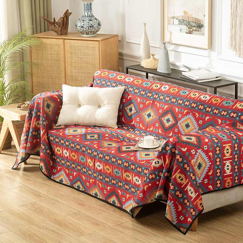 Moroccan Jacquard Multifunctional Throw Blanket Couch Cover - Image 4