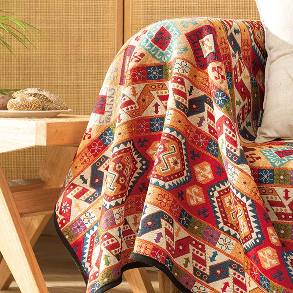 Moroccan Jacquard Multifunctional Throw Blanket Couch Cover - Image 9