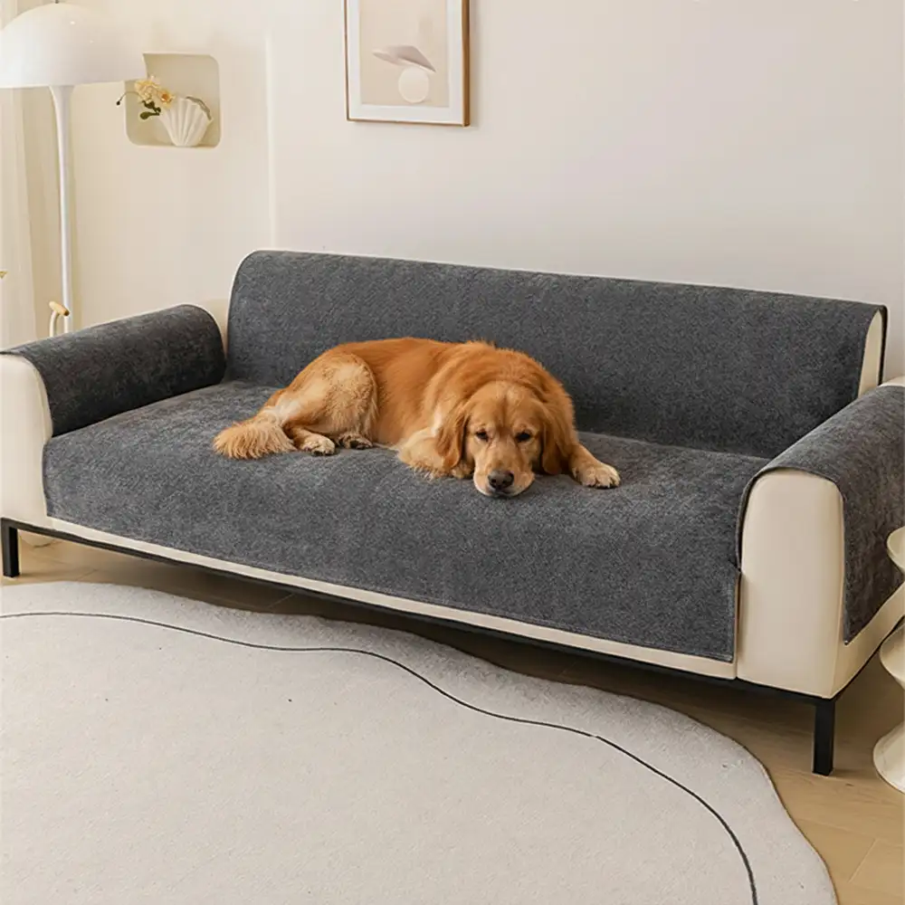 One-Piece Chenille Scratch-Resistant Durable Water-Repellent Non-Slip Couch Cover - Image 5