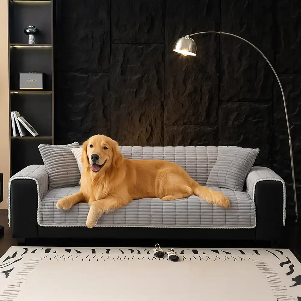 One-Piece Cozy Flannel Sofa Protection Non-Slip Couch Cover - Image 14