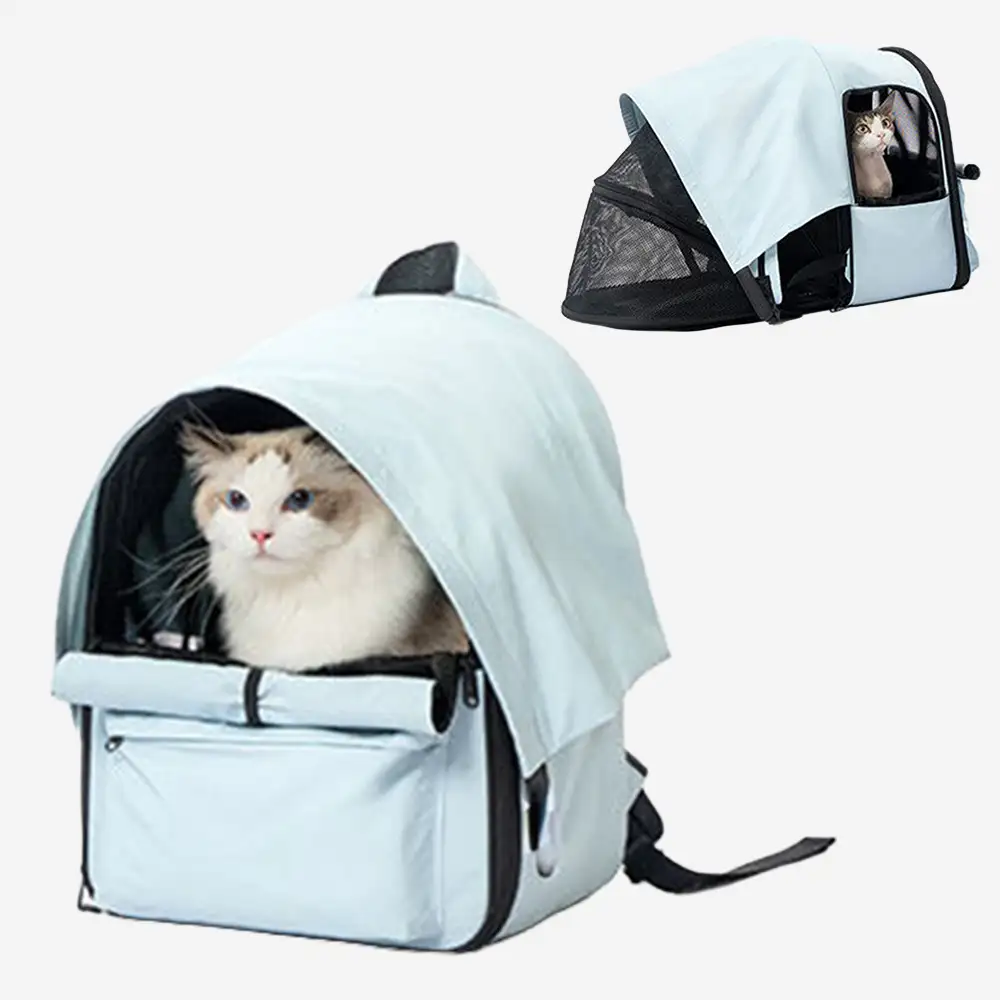 Outdoor Travel Expandable Breathable Cat Carrier Backpack with Sunshade - Image 13