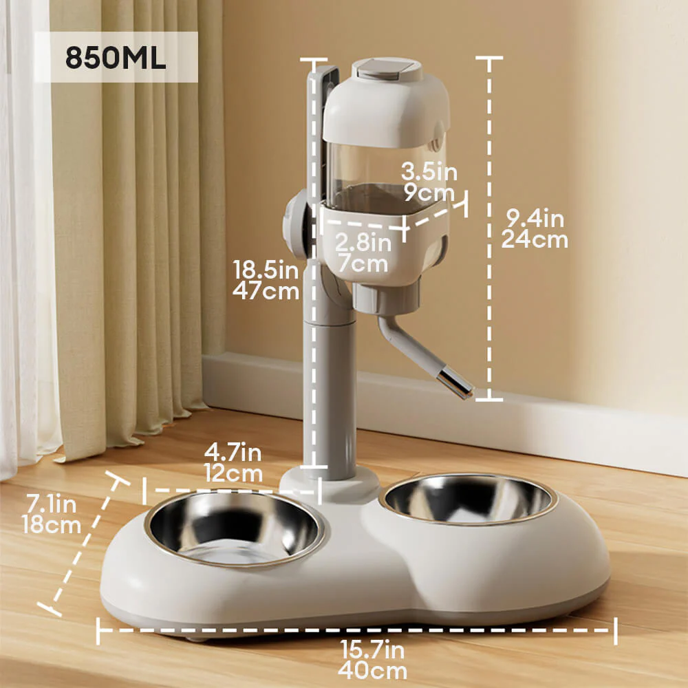 Pet Feeding Bowl Station Food Dispenser With Automatic Water - Image 10