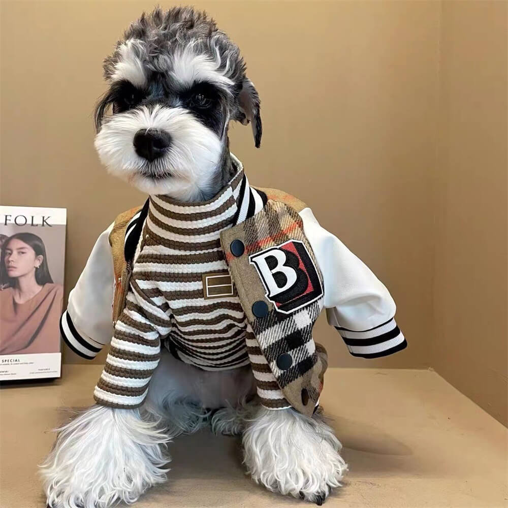 Plaid Baseball Dog Jacket – Sporty and Stylish Outerwear for Dogs - Image 5