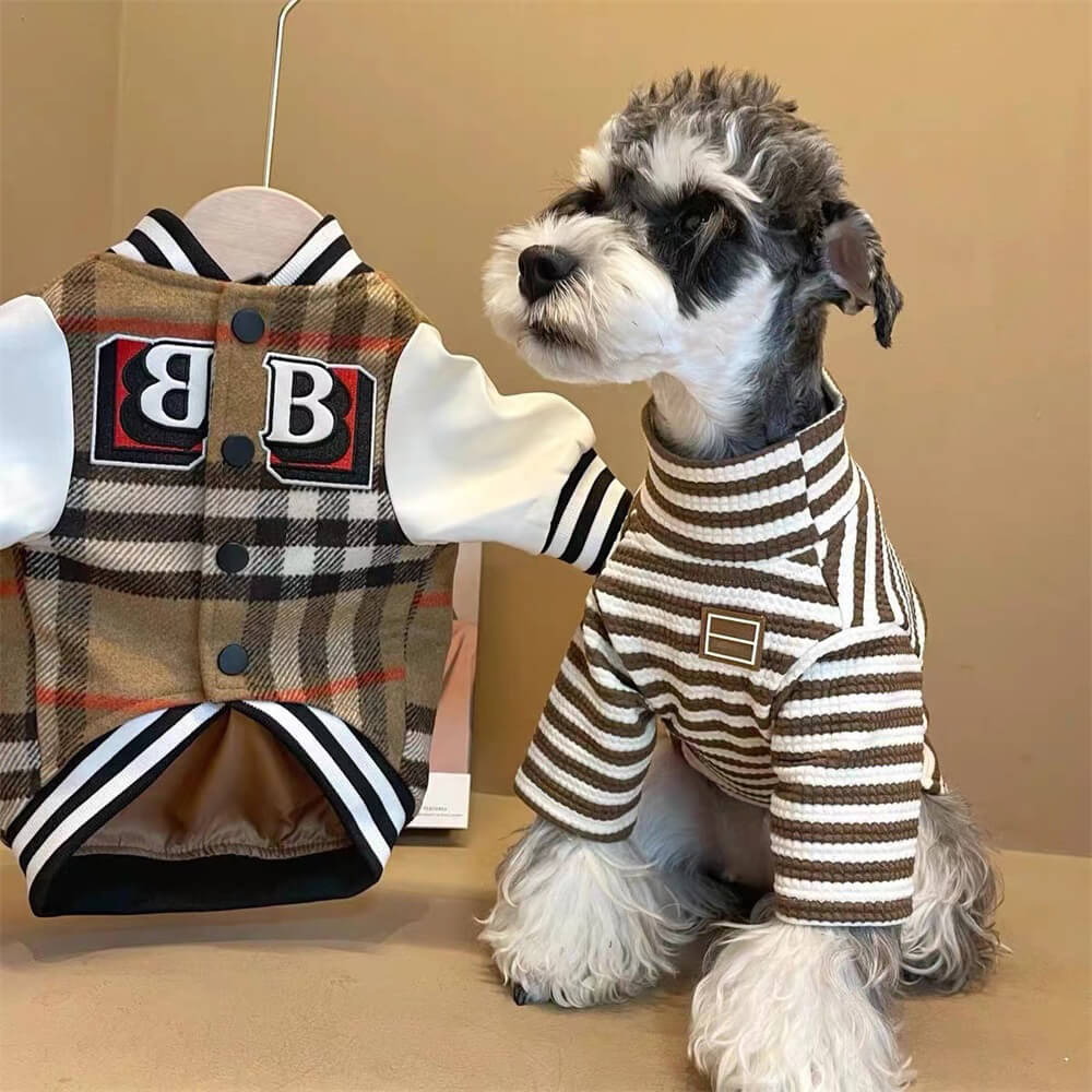 Plaid Baseball Dog Jacket – Sporty and Stylish Outerwear for Dogs - Image 6