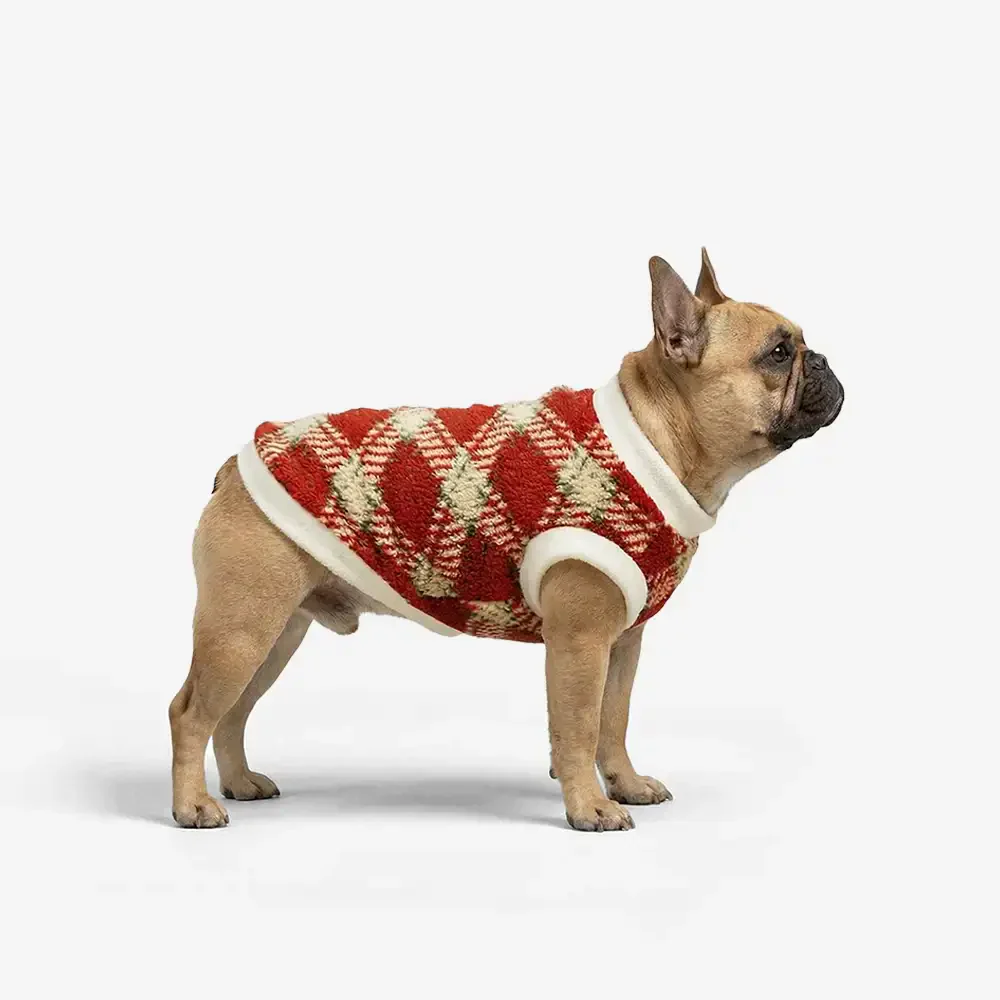 Plaid Comfortable Warm Plush Dog Jumper Suitable For All Breeds of Dogs
