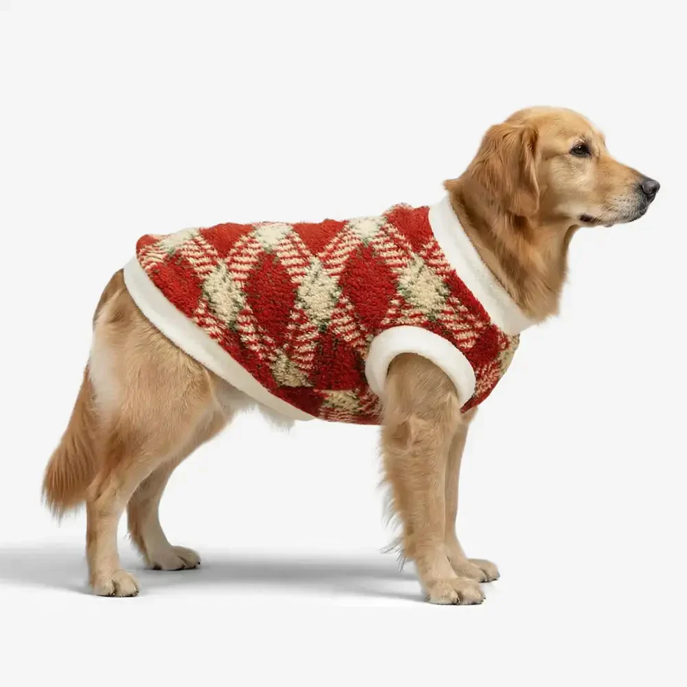 Plaid Comfortable Warm Plush Dog Jumper Suitable For All Breeds of Dogs - Image 3