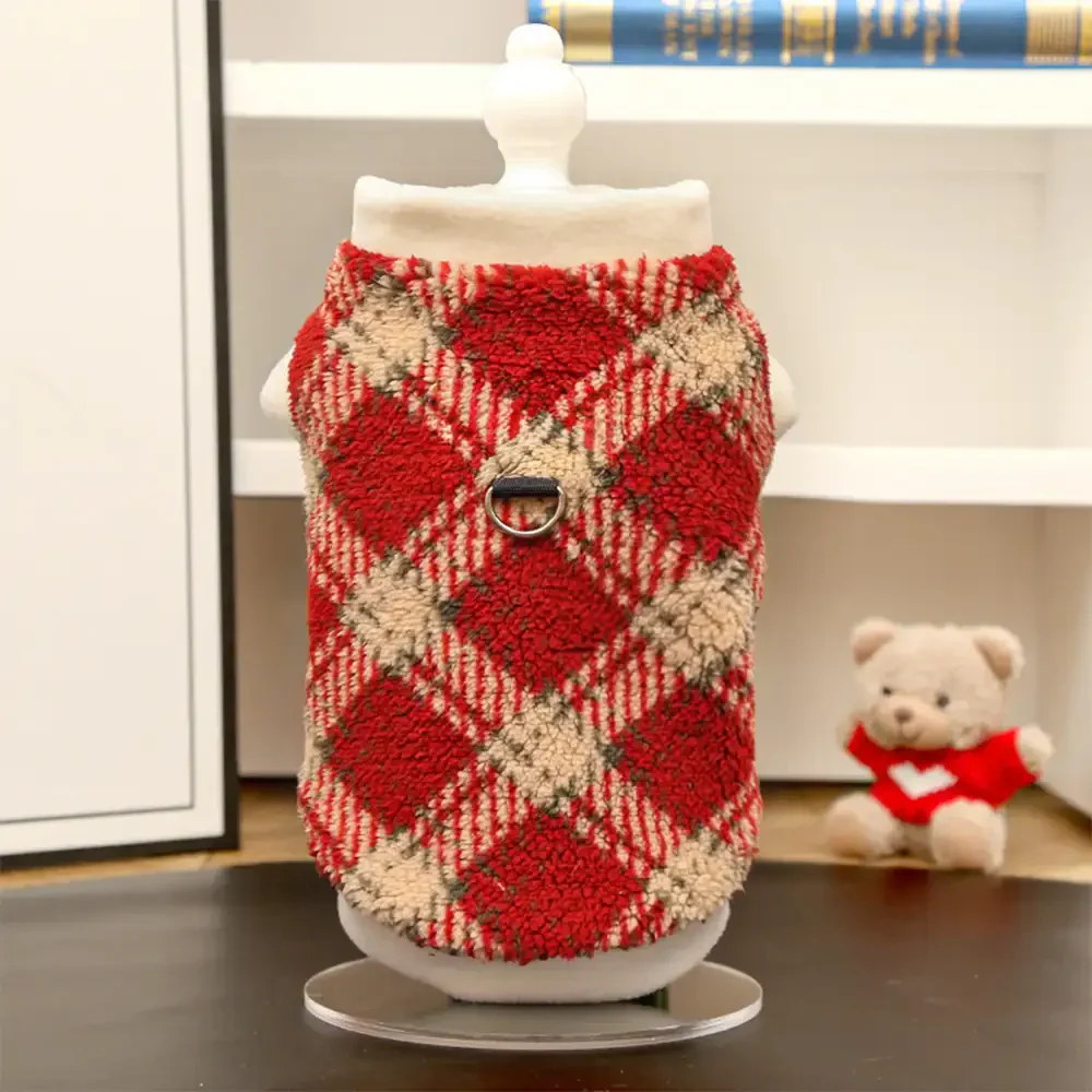Plaid Comfortable Warm Plush Dog Jumper Suitable For All Breeds of Dogs - Image 7