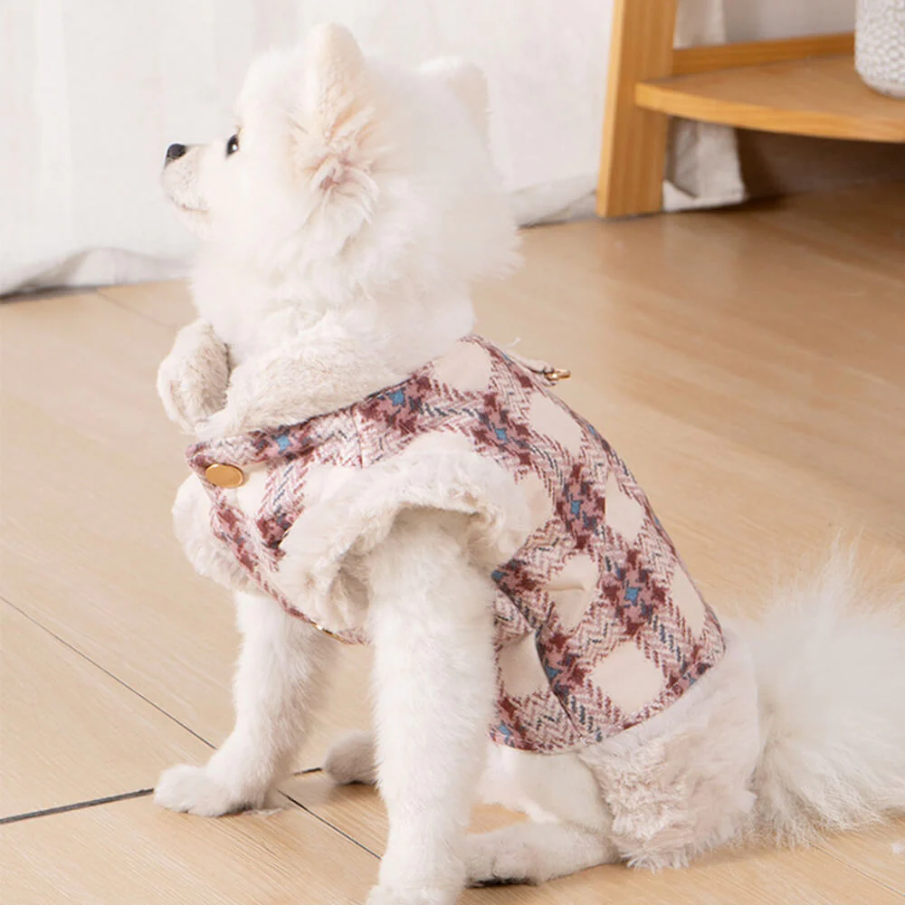 Plaid Fleece Pullover Dog Jacket - A Warm and Stylish Winter Jacket - Image 4