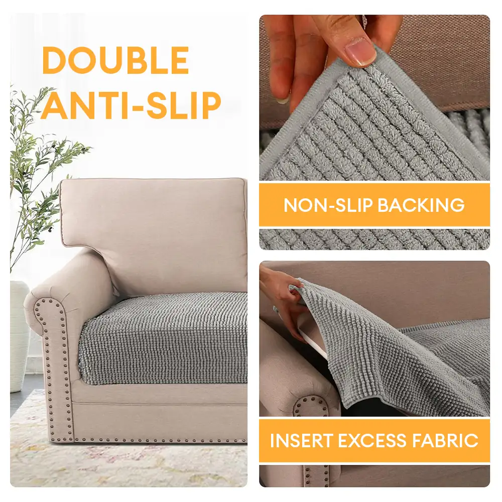 Plush Chenille Thick Sofa Protection Dirt-Resistant Non-Slip Washable Couch Cover - Image 6