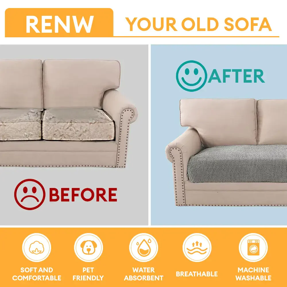 Plush Chenille Thick Sofa Protection Dirt-Resistant Non-Slip Washable Couch Cover - Image 7