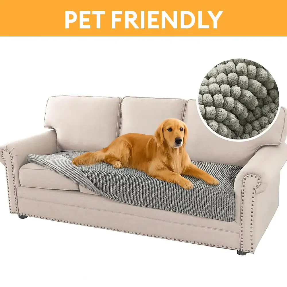 Plush Chenille Thick Sofa Protection Dirt-Resistant Non-Slip Washable Couch Cover - Image 8