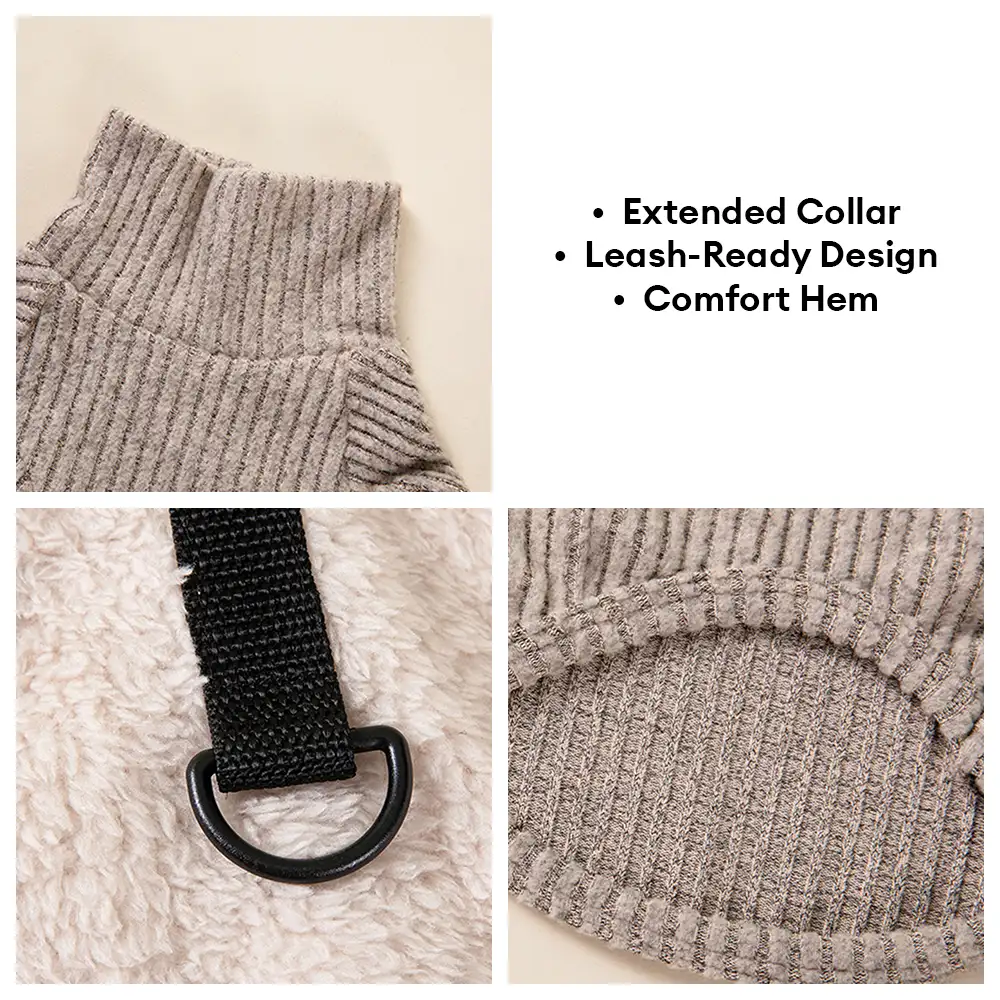 Plush Coat & Matching Turtleneck Jumper Two-Piece Dog Outfit Set - Image 4