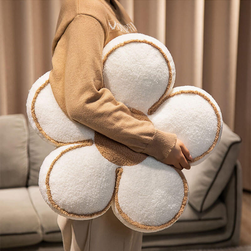 Plush Flower Decorative Throw Pillow - Image 3