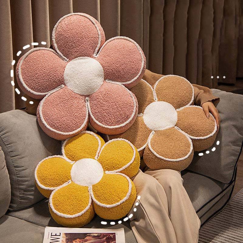 Plush Flower Decorative Throw Pillow - Image 4