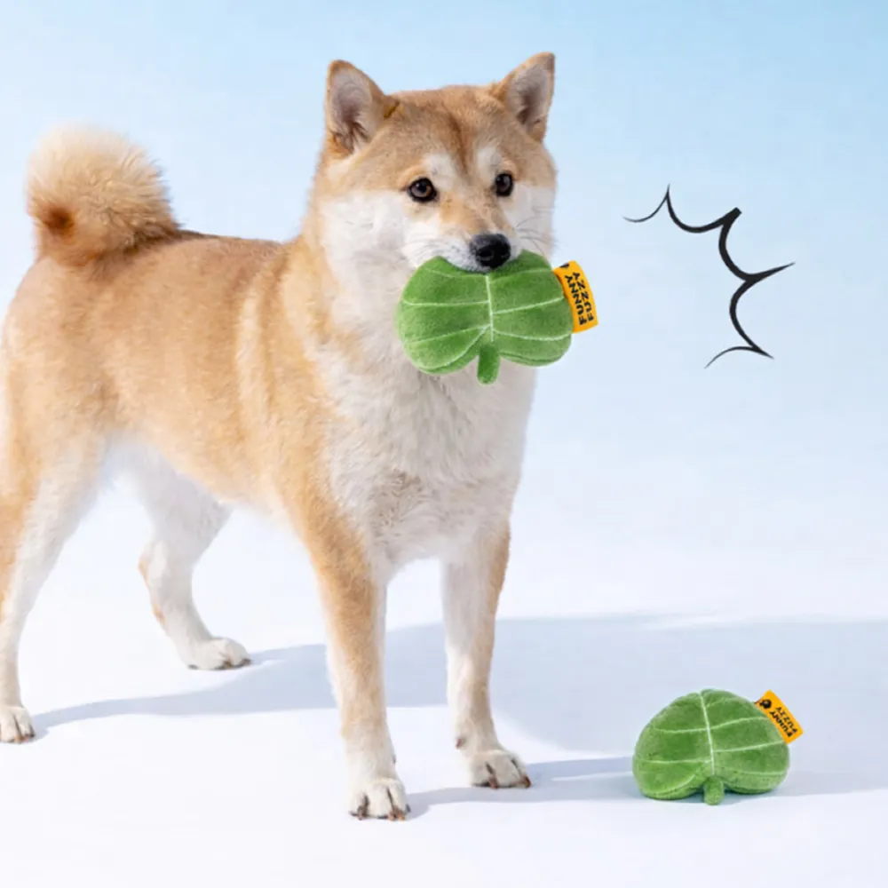 Plush Leaf-Shaped Squeaky Dog Toy - Funnyfuzzy SnugNest - Image 3