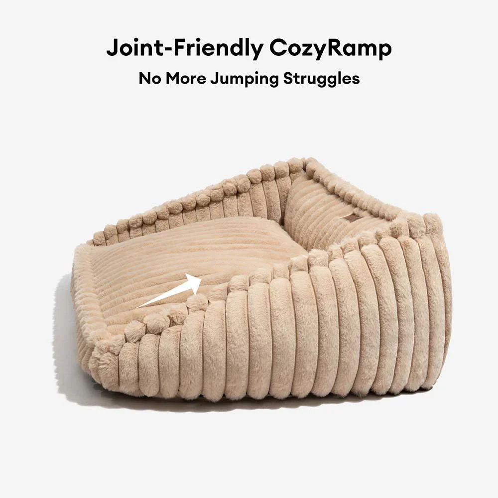 Plush Warmth Removable Orthopedic Wedge Bolster Dog Sofa Bed - CozySlope - Image 4