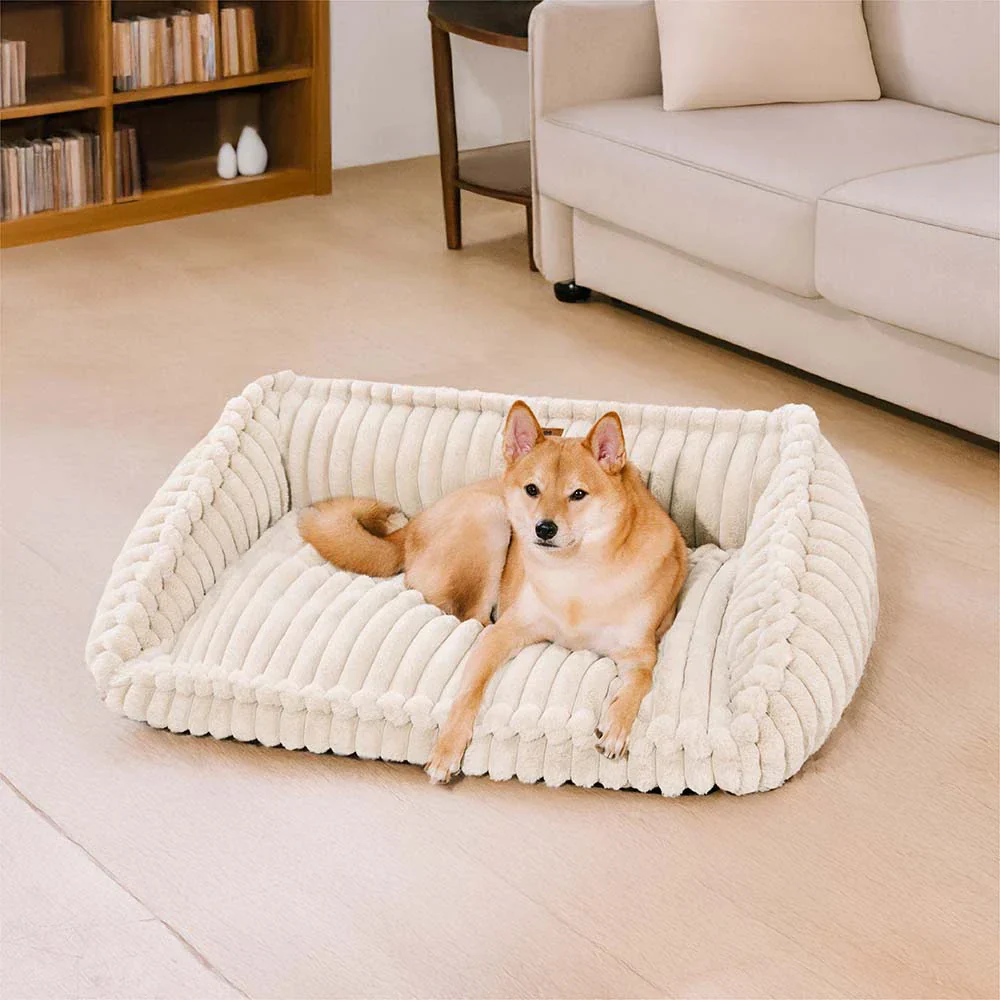 Plush Warmth Removable Orthopedic Wedge Bolster Dog Sofa Bed - CozySlope - Image 8