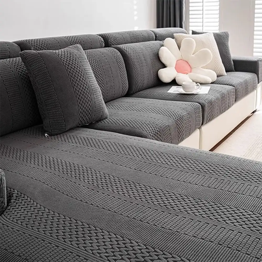 Polar Fleece Soft Antistatic Protection Sofa Stretch Full Wrap Couch Cover - Image 3