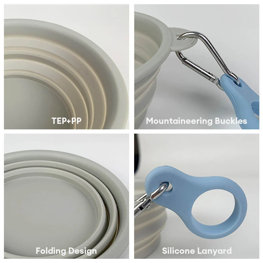 Portable Foldable Expandable Silicone Dog Food & Water Bowl - Image 7