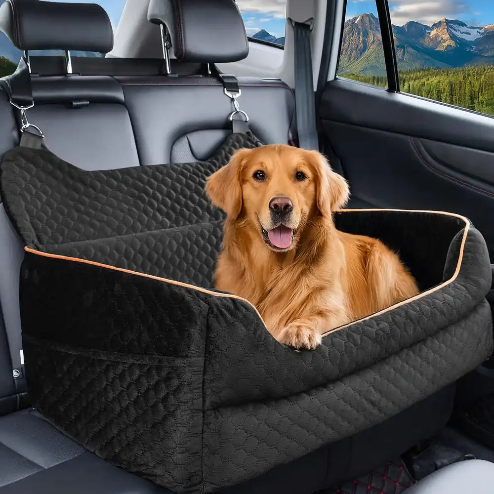 Portable Washable Travel Safety Large Dog Car Booster Seat Bed for Back Seat - Image 10