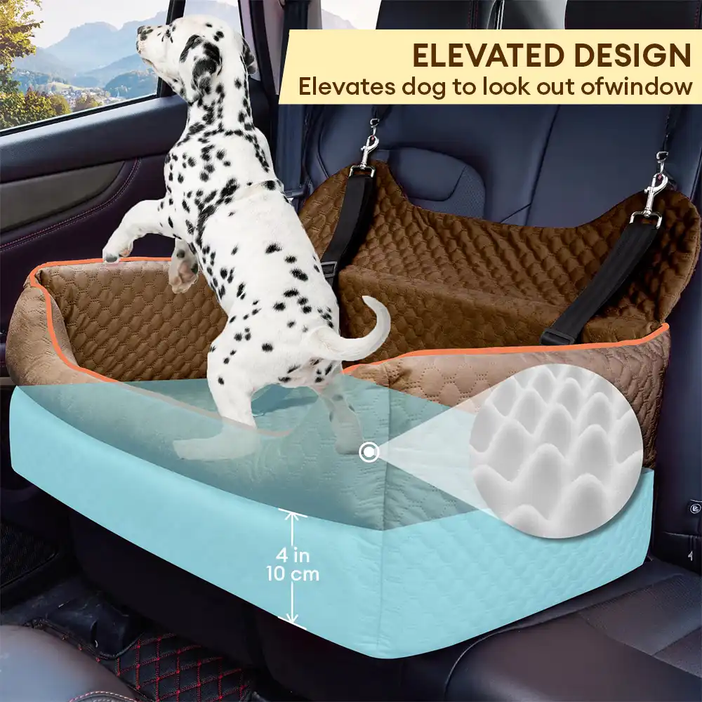 Portable Washable Travel Safety Large Dog Car Booster Seat Bed for Back Seat - Image 2