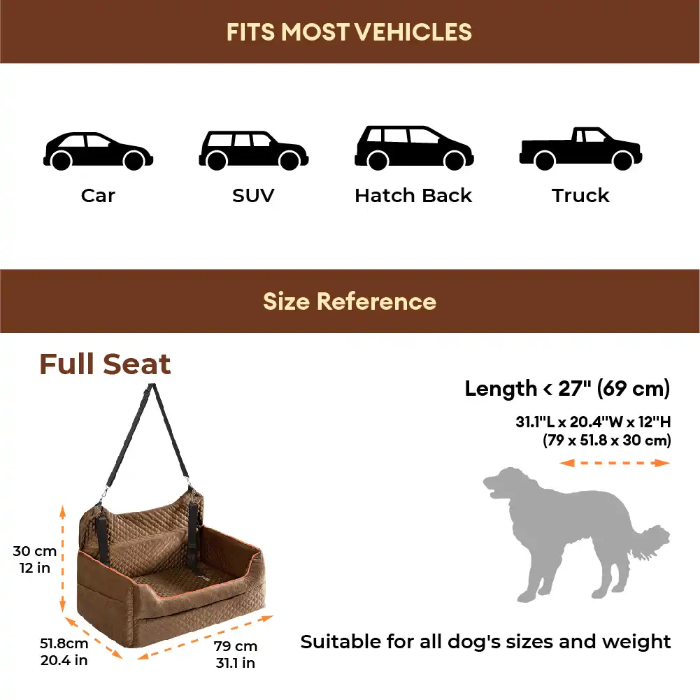 Portable Washable Travel Safety Large Dog Car Booster Seat Bed for Back Seat - Image 7