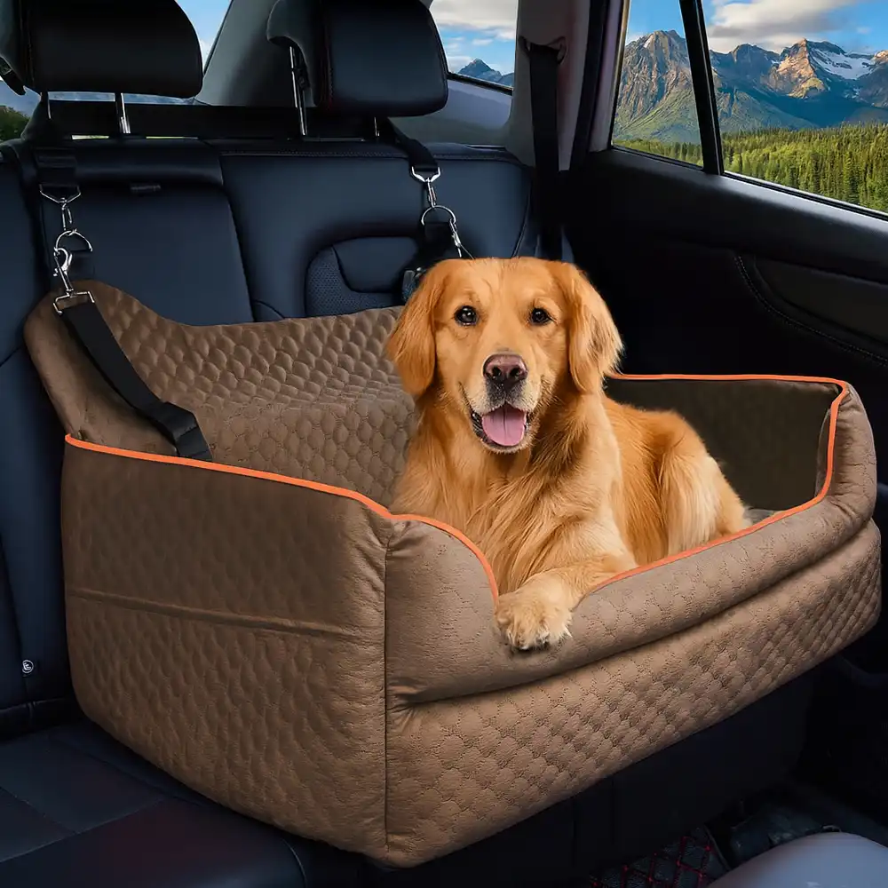 Portable Washable Travel Safety Large Dog Car Booster Seat Bed for Back Seat - Image 8
