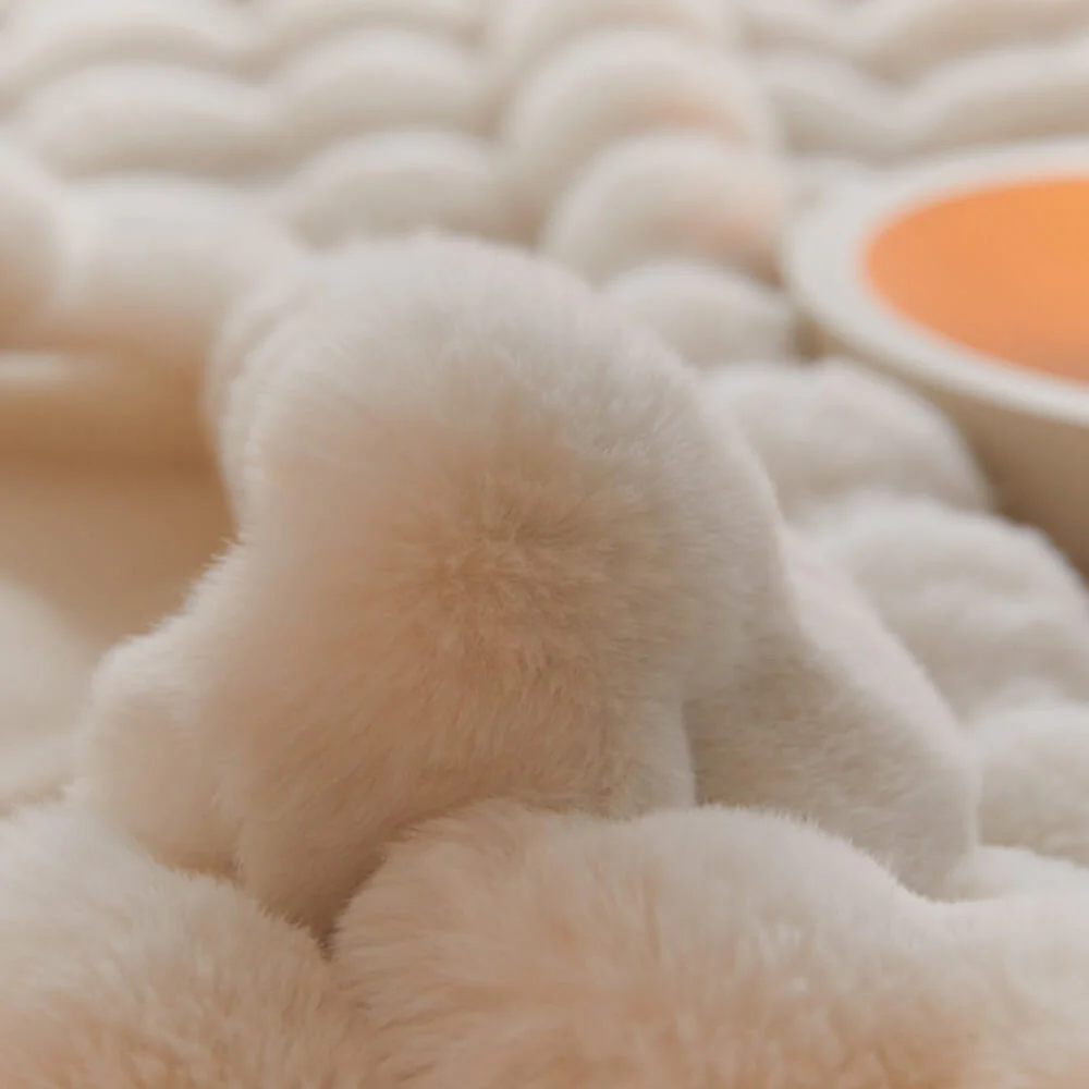 Premium Bubble Double Layer Thickened Faux Rabbit Fur Blanket - Image 5
