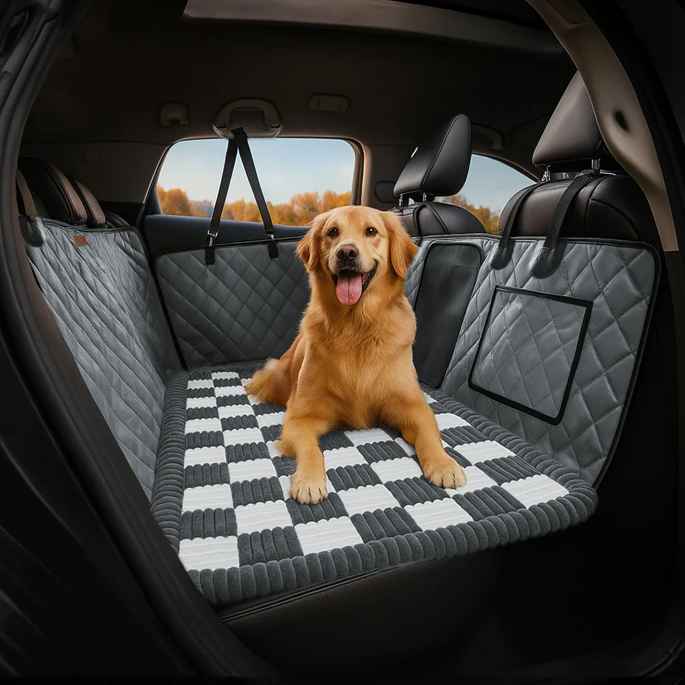 Premium Faux Leather Water-repellent Hammock Dog Car Seat Cover - RideProtector - Image 14