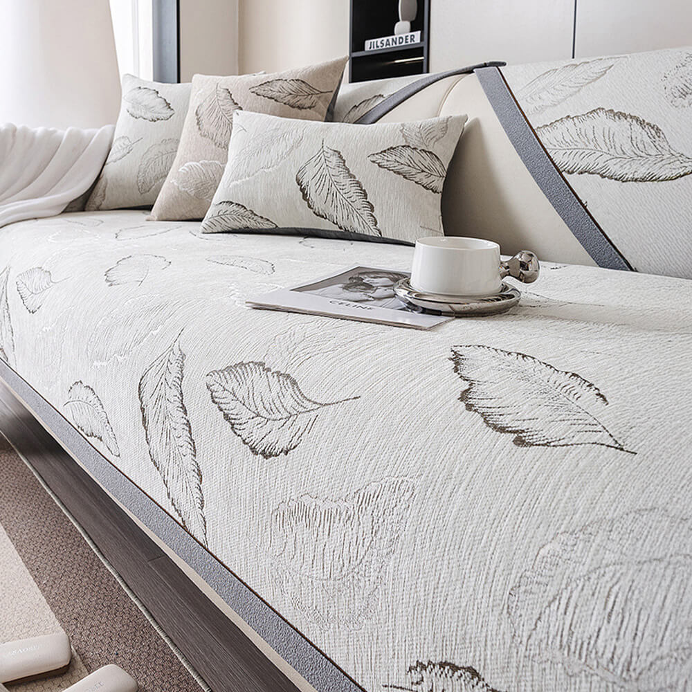 Premium Leaf Texture Chenille Non-Slip Anti-Scratch Couch Cover - Image 10