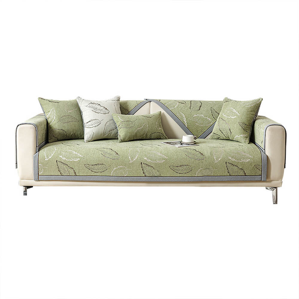 Premium Leaf Texture Chenille Non-Slip Anti-Scratch Couch Cover - Image 12