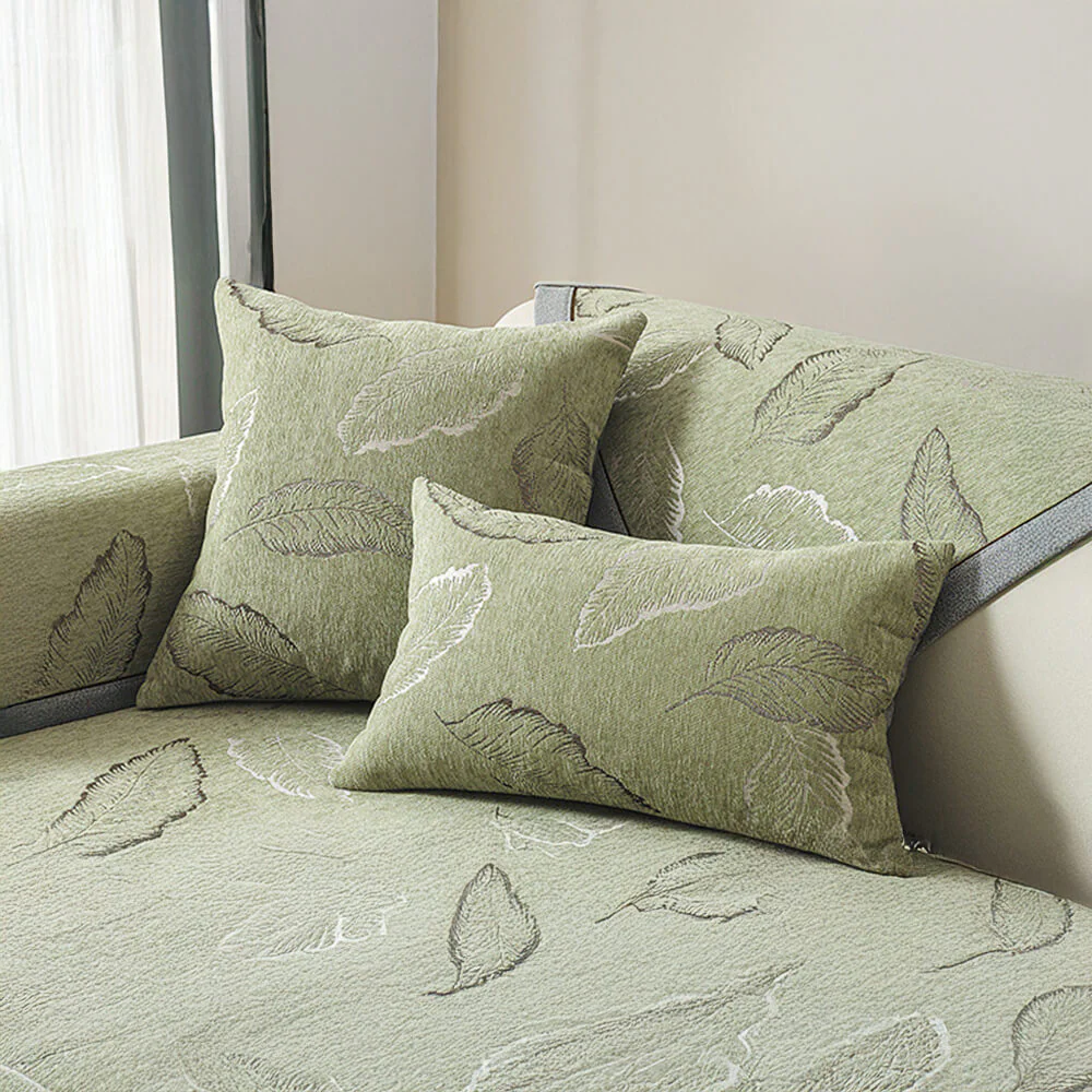 Premium Leaf Texture Chenille Non-Slip Anti-Scratch Couch Cover - Image 3
