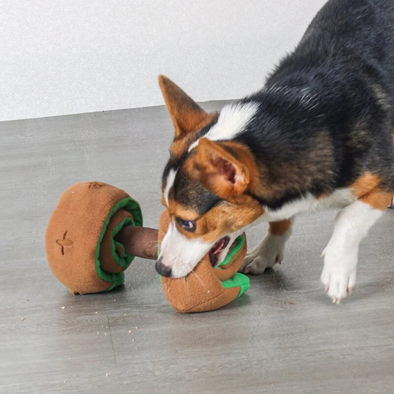 Puzzle Food Dispenser Interactive Dog Dumbbell Treat Toy - Image 3