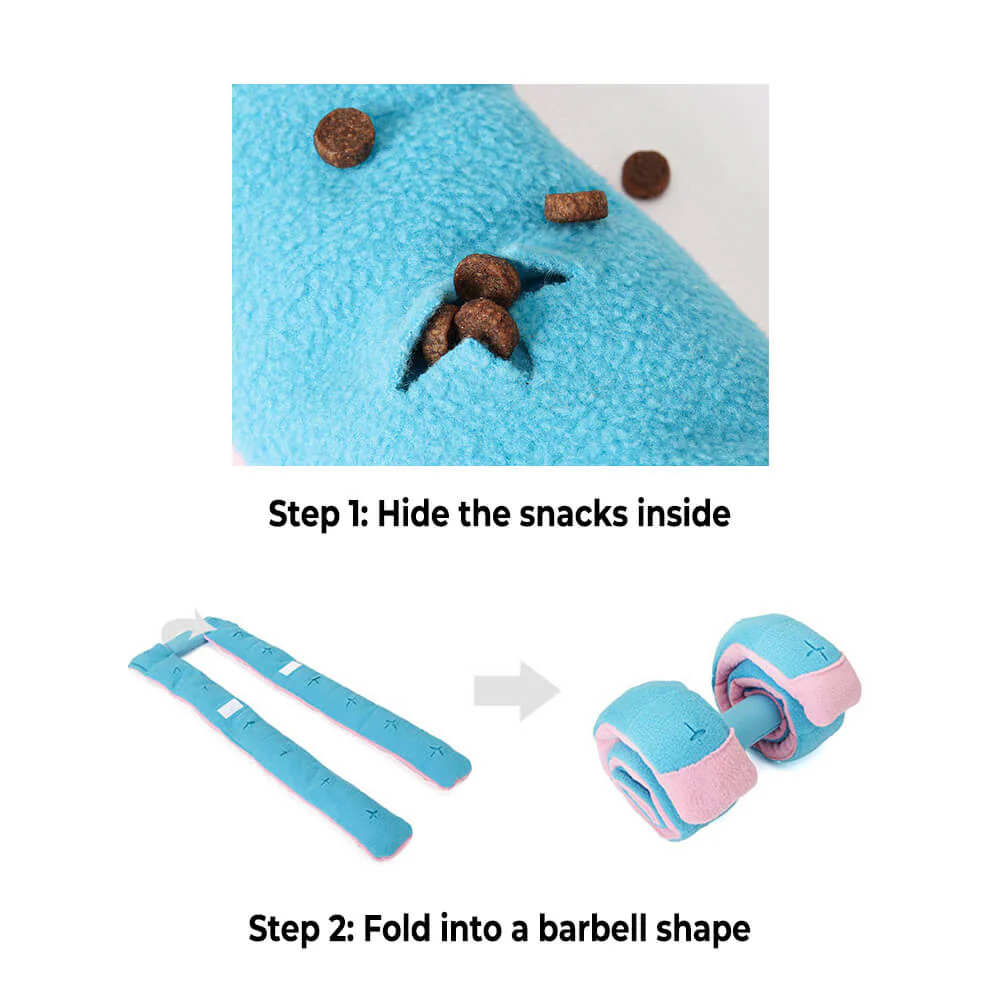 Puzzle Food Dispenser Interactive Dog Dumbbell Treat Toy - Image 5