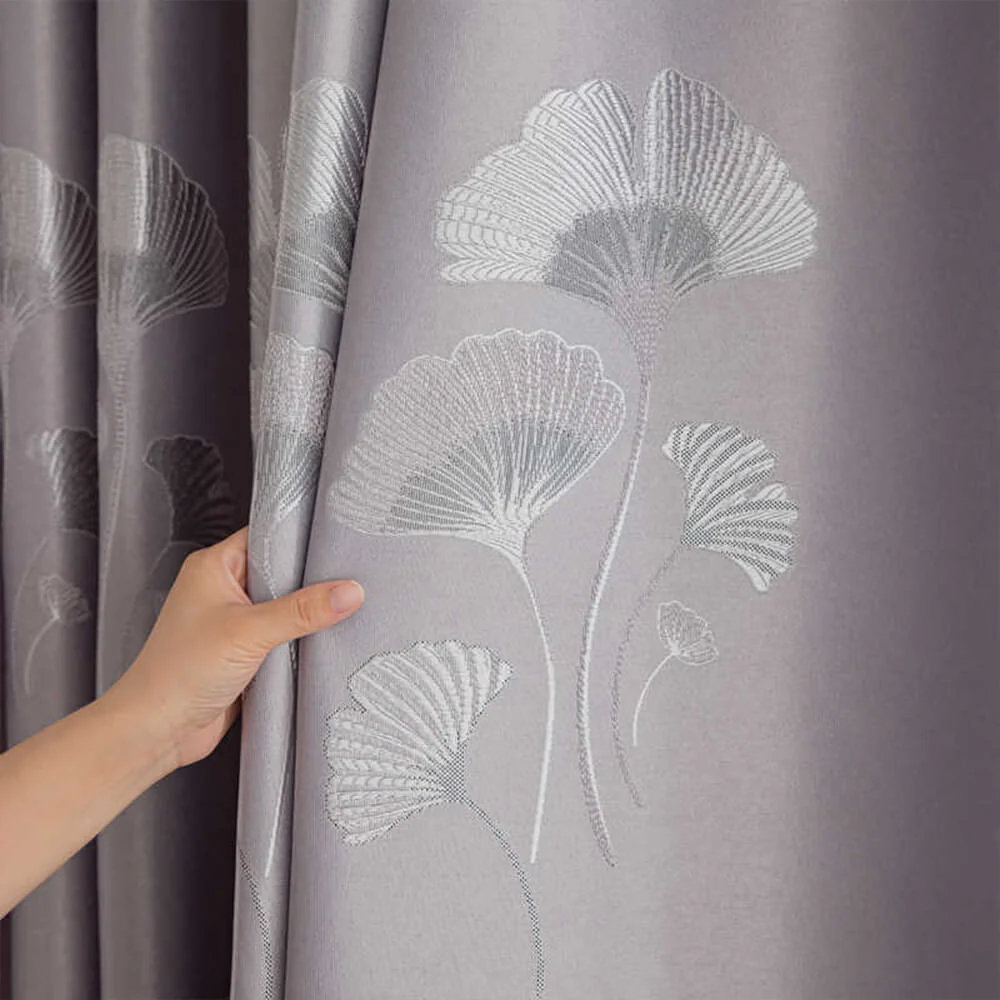 Refined Jacquard Breathable Noise Reduction Blackout Curtains - Image 2