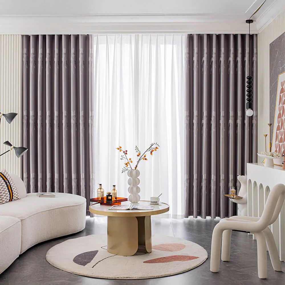 Refined Jacquard Breathable Noise Reduction Blackout Curtains - Image 4