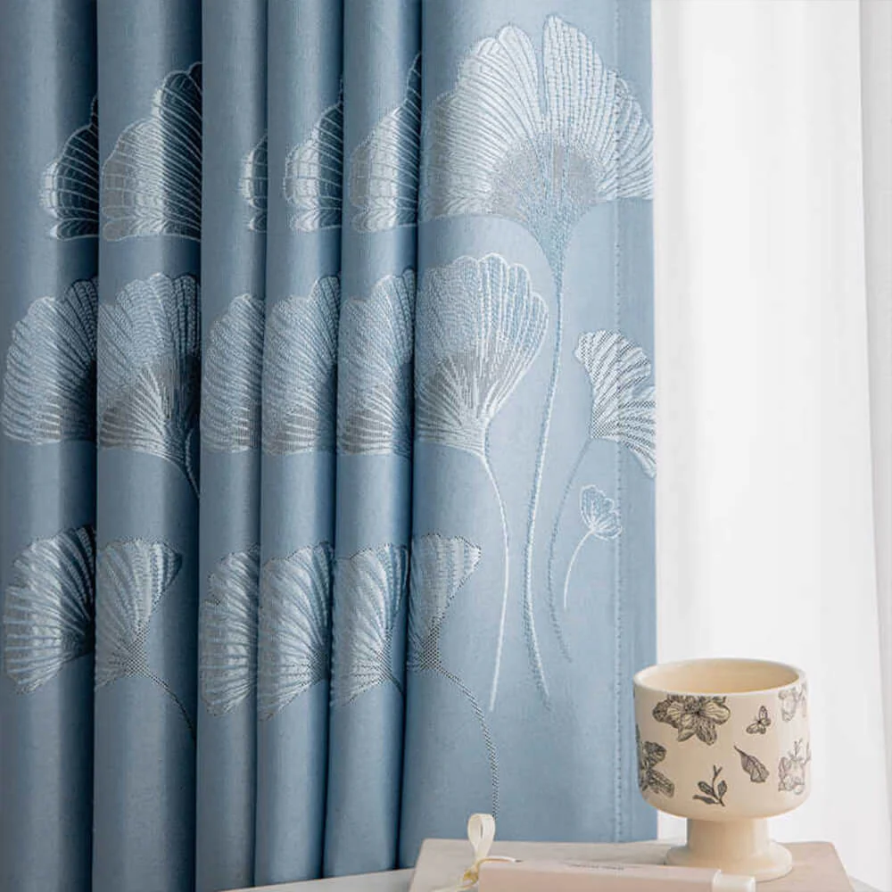 Refined Jacquard Breathable Noise Reduction Blackout Curtains - Image 5