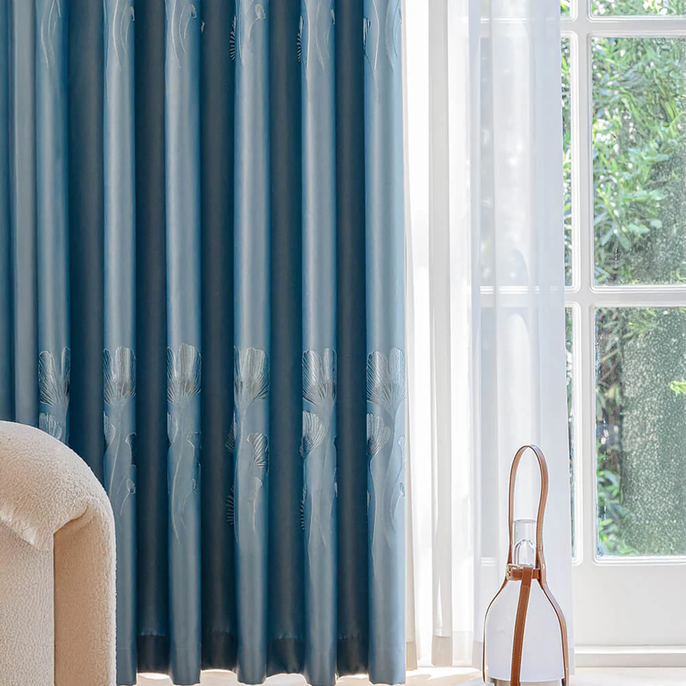 Refined Jacquard Breathable Noise Reduction Blackout Curtains - Image 7